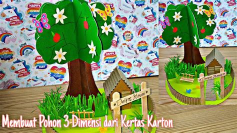 TUTORIAL Membuat Pohon Dari Kertas Karton 3D Taman Dari Kertas