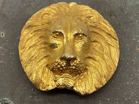 Vintage Solid Brass Lion Head Belt Buckles 4 In Etsy Canada