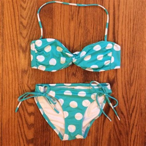 Victoria S Secret Aqua Blue Polka Dot Bikini XS Victoria Secret