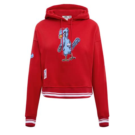 Mlb St Louis Cardinals Retro Classic Womens Cropped Pullover Hoodie