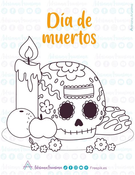 Dibujos para colorear de calaverita Dibujos para día de muertos Dia