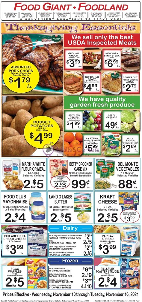 My Food Giant Weekly Ad Valid From 11 10 2021 To 11 16 2021 Mallscenters