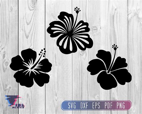 Hawaiian Flowers Svg Hawaiian Flower Svg Hibiscus Svg Etsy