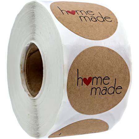 Amazon Round Natural Kraft Homemade With Love Stickers