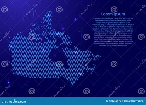 Canada Map Country Abstract Silhouette From Wavy Blue Space Sinusoid