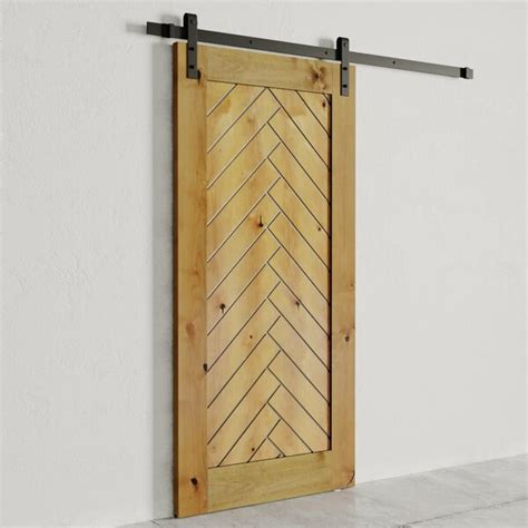 Urban Woodcraft Paneled Wood Finish Nuvo Barn Door With Installation