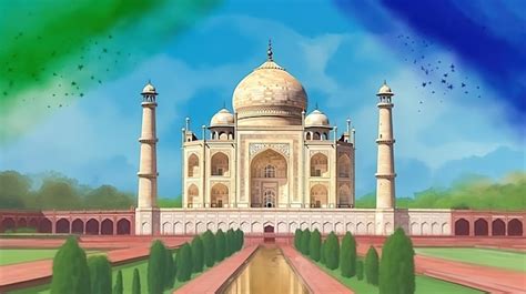 Um Desenho De Um Taj Mahal A Palavra Taj No Meio Foto Premium