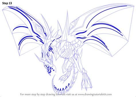 Step By Step How To Draw Red Eyes Black Dragon From Yu Gi Oh Official