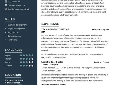 Logistics Coordinator Resume Sample In Resumekraft