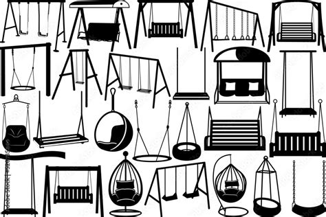 Swing Svg Swing Silhouette Playground Svg Swing Playset Svg Porch