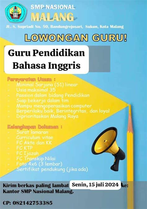 Guru Bahasa Inggris SMP Nasional Malang IKA UM