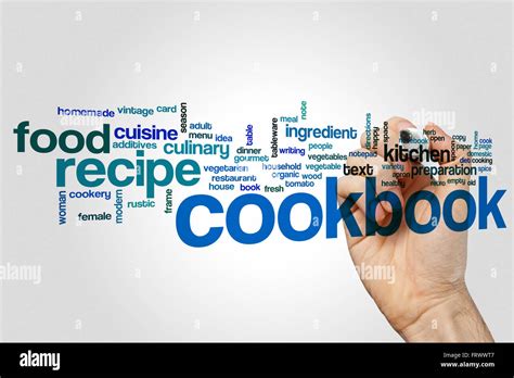 Cookbook word cloud Stock Photo - Alamy