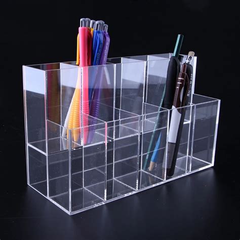 Transparent Pencil Pen Desktop Storage Box Cosmetic Lipstick Brush