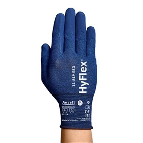 Ansell Hyflex ESD Gloves With Nitrile Fortix Palm Bunzl Safety AU