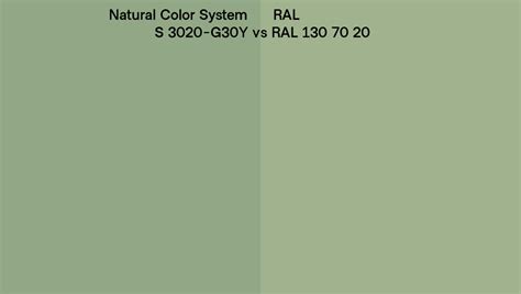 Natural Color System S 3020 G30y Vs Ral Ral 130 70 20 Side By Side