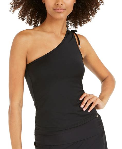 Dkny One Shoulder Tankini Top Macys