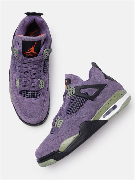 Buy Nike Women Purple Air Jordan 4 Retro Leather Basketball Shoes ...