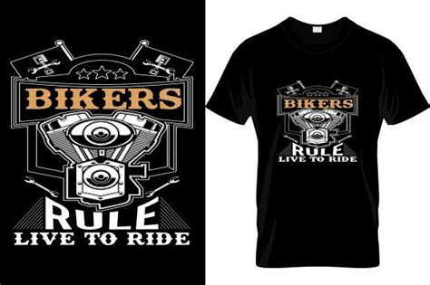 Bikers Rule Live To Ride T Shirt Design Graphic By Masud Alom Pt