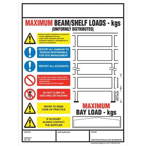 SEMA Load Sign Pallet Racking - Storage Systems and Equipment