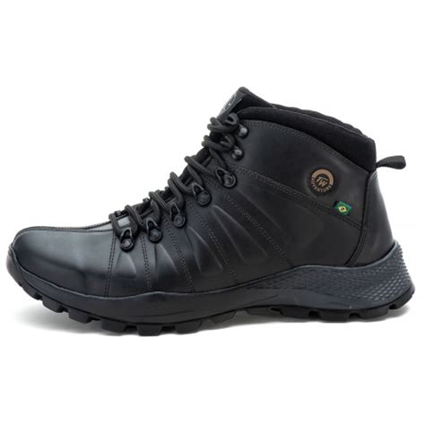 Bota Couro Masculino Coturno Preto No Shoptime