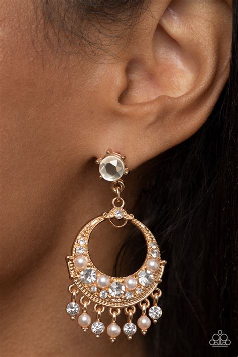 Marrakesh Request Gold Post Earrings Paparazzi Accessories