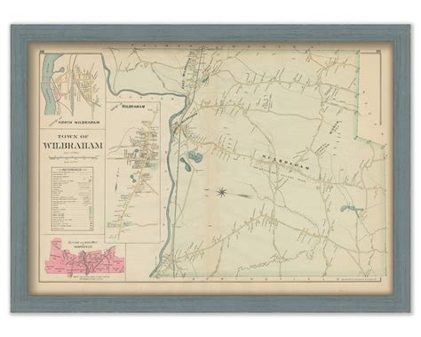 WILBRAHAM, Massachusetts 1894 Map - Replica or Genuine ORIGINAL