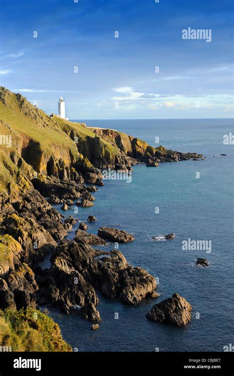 Start Point lighthouse on the Devonshire coastline England Uk Stock Photo - Alamy