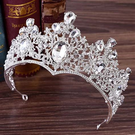 Tiaras Y Coronas De Lujo Para Novia Diadema Barroca De Reina Cristal