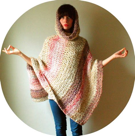 Crochet Hooded Poncho Free Pattern