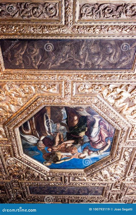 Doge`s Palace Palazzo Ducale Paint on the Ceiling Editorial Stock Image ...