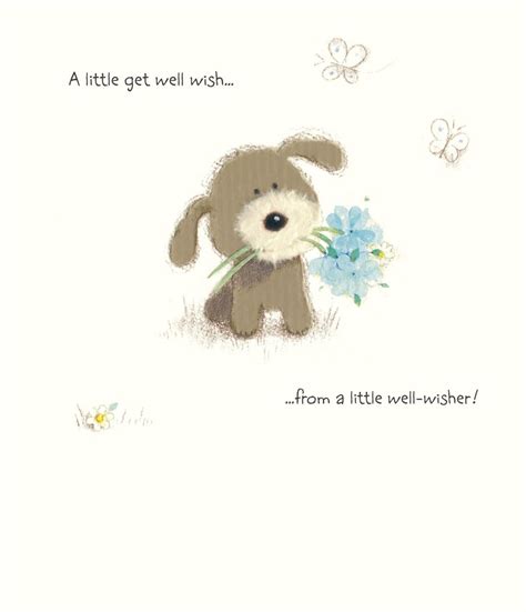Get Well Soon Card Dog With Flower - Highworth Emporium