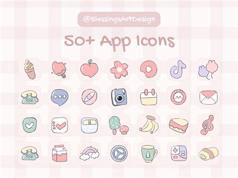 50 Chibi Cute Girl Ios Icons Pack Iphone Theme App Cover Etsy Vietnam