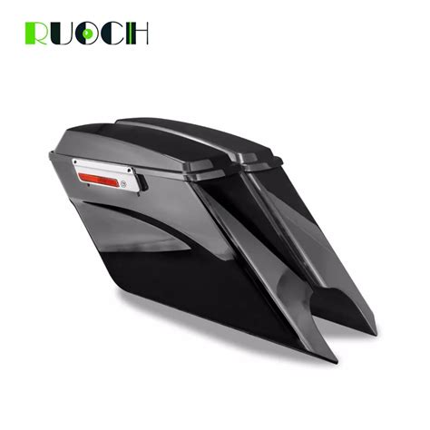 Motorcycle 5 Stretched Extended Hard Saddlebags Saddle Bag Trunk For