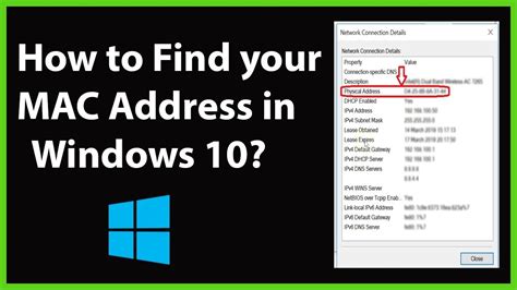 How To Find Your MAC Address In Windows 10 YouTube