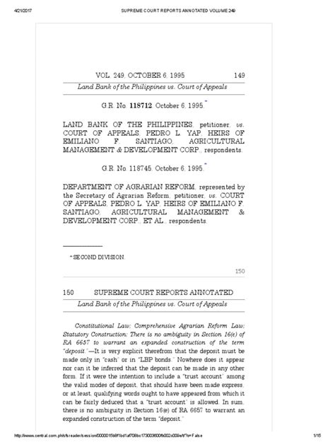 Lbp Vs Yap Pdf Pdf Eminent Domain Supreme Court Of The United States