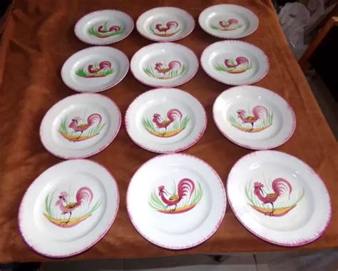 LOT DE 12 assiettes à dessert au COQ VILLEROY BOCH TRES RARE