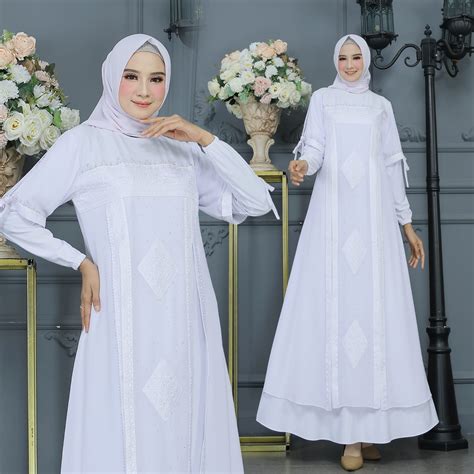 Rina Busana Gamis Abaya Putih Turkey Terbaru Abaya Putih Mewah