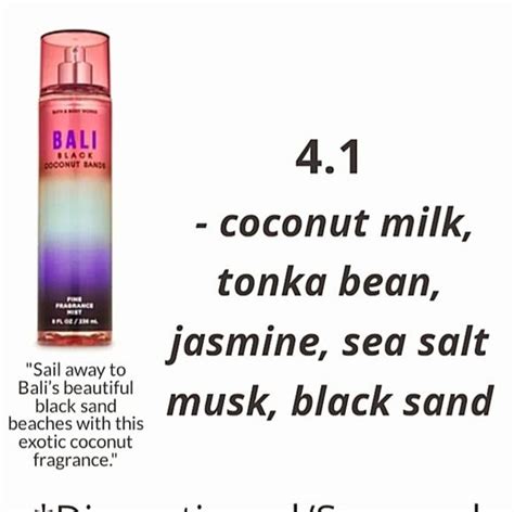 ️bath And Body Works Discontinued Bali Coconut Black Sands Fine Fragrance