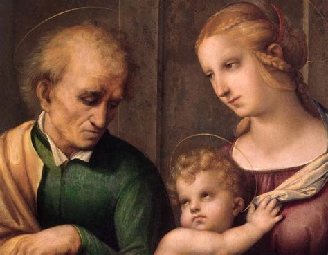 Raffaello Sacra Famiglia Olio Su Tavola Conservato A San