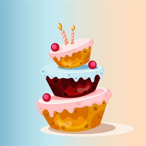 Download Birthday Cake Pastry Dessert Royalty Free Stock Illustration Image Pixabay