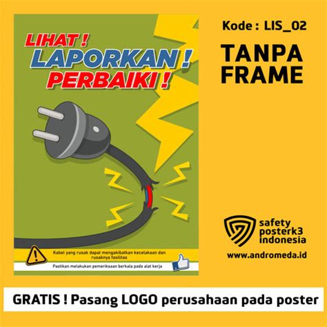 Jual Safety Poster K3 Listrik Tersetrum Office Bahaya Kabel Kota Bandung Safety Poster K3