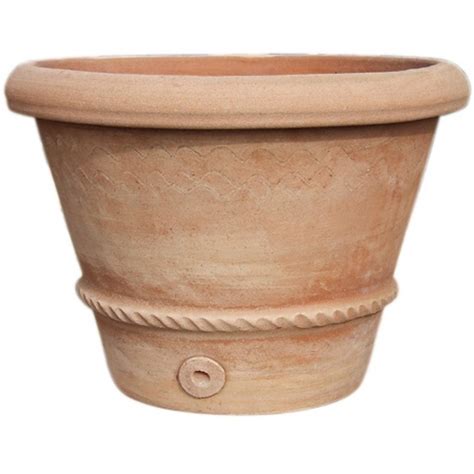 Klassischer Impruneta Blumentopf Mit Kordel Terracotta Und Marmor