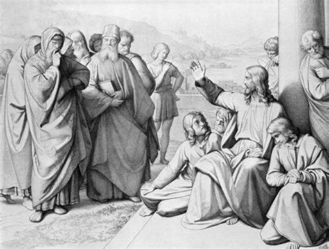 Jesus Denounces The Scribes And Pharisees Etching By Friedrich Ludy