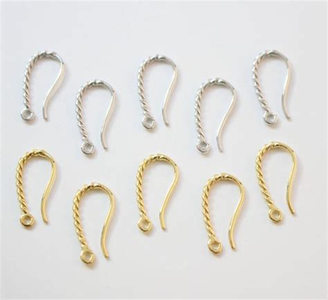 10pcs 18k Gold Plated Brass Ear Wire Dot French Hooks Dangle Etsy