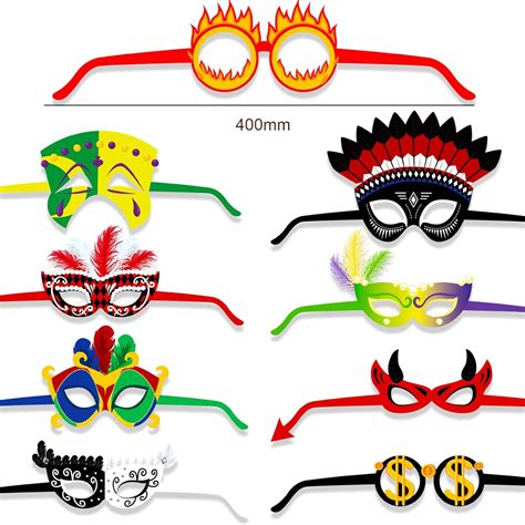 Dpkow Pcs Lustige Karneval Party Brillen Maske Papier Spa Brille F R