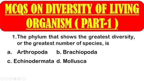 MCQS ON DIVERSITY OF LIVING ORGANISM PART 1 DIVERSITY OF LIFE MCQ