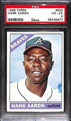 1966 TOPPS 500 HANK AARON PSA 4 VG EX 25435677 EBay