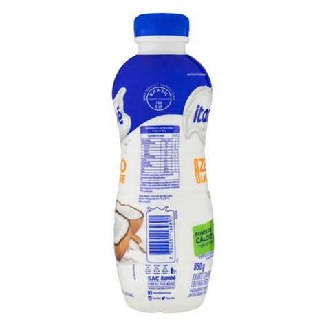 Iogurte Parcialmente Desnatado Coco Zero Lactose Itamb Nolac Garrafa