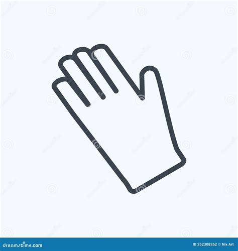 Gardening Gloves Icon In Trendy Line Style Isolated On Soft Blue