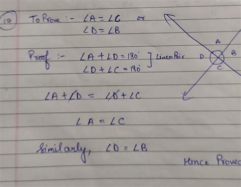 17 Prove That If Two Lines Intersect Each Other Then The Vertically